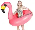 Jasonwell Giant Inflatable Flamingo Pool Floats Party Float Tube with Fast Valves Summer Beach Swimming Pool Lounge Raft Decorations Toys for Adults & Kids