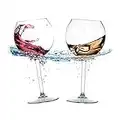 BubbleWally Floating Wine Glasses for Pool (18 Oz | Set of 2) - Pool Wine Glasses That Float | Shatterproof Poolside | Floating Cup | Outdoor Tritan Plastic Wine Glasses with Stem