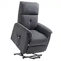 HOMCOM Power Lift Chair Electric Recliner Sofa for Elderly with Remote Control & Side Pocket for Living Room, Grey