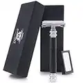 Double Edge Safety Razor - Butterfly Safety Razor - Steady Grip Handle - Metal and Steel Finish - Reusable Safety Razor - Women and Men Suitable - One Blde Razor