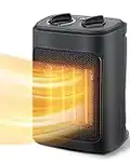 Space Heater, 1500W Electric Heaters Indoor Portable with Thermostat, PTC Fast Heating Ceramic Room Small Heater with Heating and Fan Modes for Bedroom, Office and Indoor Use