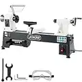 UOKRR Wood Lathe Machine 10" x 18" Mini Benchtop Wood Lathe 5 Variable Speeds 500/750/1150/1800/3200RPM Wood Turning Lathe for Woodworking 1/2HP Multifunctional Power Wood Lathe