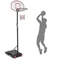 Giantex Portable Basketball Hoop w/ Wheels, Height Adjustable Basketball Stand for Kids Indoor Outdoor, 28 Inch Backboard