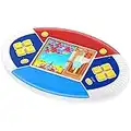 TEBIYOU Handheld Game Console for Kids with Build in 218 Puzzle Leisure Video Games Portable Rechargeable Oval Colorful Gamming System with 3.0” LCD Boys Girls Birthday Christmas Party Gift (White)