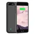 Loytal Battery Case for iPhone 8 Plus / 7 Plus / 6S Plus / 6 Plus, 6000mAh Rechargeable Extended Battery Charging/Charger Case, Adds 1.5X Extra Juice, Supports Wired Headphones
