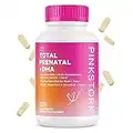 Pink Stork Total Prenatal Vitamins with DHA, Choline, Folate, Iron, and Vitamin B12, Prenatals for Women to Support Fetal Development, Pregnancy Must Haves - 60 Capsules, 1 Month Supply