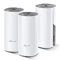 TP-Link Deco WiFi Mesh Deco E4(3-pack) Répéteur wifi puissant pour toute la maison, Couverture WiFi 250㎡, remplacement de répéteur wifi, Port Ethernet Mégabit, Compatible avec toutes les Box Internet