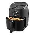 DASH Tasti-Crisp™ Electric Air Fryer Oven Cooker with Temperature Control, Non-Stick Fry Basket, Recipe Guide + Auto Shut Off Feature, 1000-Watt, 2.6Qt, Black