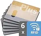 valonic custodia carta contactless - 6x nfc protezione RFID - certificato - inserimento orizzontale - trasparente - custodia bancomat schermato - proteggi carta di credito contactless