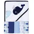 Viviland Baby Hooded Towel 6 Pack, Baby Towels with Soft Touch and Strong Absorption, Baby Gifts for Infants and Newborn, Whale