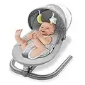 SereneLifeHome Portable Baby Swing for Infants - Comfortable Cradling Baby Rocker, Removable Folding Mosquito Net and Toys, Easy to Use, Ergonomically-Designed, Baby Swing - SLBCH10, Grey