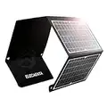 ELECAENTA 30W ETFE Foldable Solar Charger 3 USB Ports PD18W QC3.0 Type-C Zipper Protection Portable Solar Panel Kit Waterproof for Cell Phone Smartphone Tablet Powerbank Camera Outdoor Camping Travel