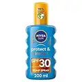 Nivea SUN Protect & Bronze Sun Spray (200 ml), Bronzing Tanning Lotion Spray with SPF30, Advanced Suncream Protection, Natural Pro-Melanin Extract