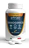 Termogenico Strong | Bruciagrassi Potente e Concentrato per la Dieta. Drena i Liquidi e Riduce la Sensazione di Fame | gofor360 (240 compresse)