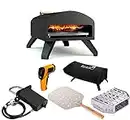 Bertello All-in-1 Outdoor Pizza Oven Bundle - Gas & Wood Fire Portable Brick Oven - Portable Pizza Maker With Gas Burner, Peel, Wood Tray, Cover & Thermometer - As Featured on Shark Tank - Easy to Use