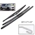 Byrhgood Lame tergicristalli Anteriori Terme Set per Nissan Qashqai J11 2013-2020 Finestra del Parabrezza del Parabrezza 26"+17" +12"