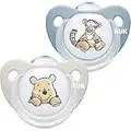 Nuk - Trendline - Lot de 2 tétines en silicone sans BPA - Pour garçon de 0 à 6 mois - Motif Disney Winnie l'ourson - Bleu