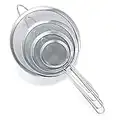 4 Piezas Coladores de Malla de Cocina Acero Inoxidable, Colador Acero Malla Fina con Mango para Té, Pasta, Arroz, Frutas, Verduras, Alimentos, Harina