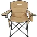 KingCamp Camping Chair for Adults Folding Lawn Chairs Oversized Heavy Duty 300lbs Camp Chair Full Padded Portable Chair with Cooler Bag Cup Holder Side Pocket for Outdoor Fishing Picnic Sports