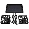 Solar Panel Fan Kit, 10W 12V Solar Powered Dual Fans Outdoor,portable Ventilator Exhaust Fan with 2 Pcs 0.9 Meters Long Cable for Greenhouse, Pet Houses, Shed, Chicken House, Doghouse (2Pcs Fans)