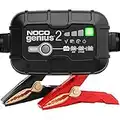 NOCO GENIUS2EU, Chargeur Automatique Intelligent 2A, Chargeur de Batterie 6V et 12V, Mainteneur de Batterie, Chargeur d'entretien et Désulfateur avec Compensation de Température, Noir