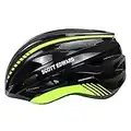 Scott Edward Adult Bicycle Helmet with Light,CPSC Certified for Men and Women,Road and Mountain Bike Helmets Adjustable Lightweight,22.05-24.41 Inch (Yellow Stripes)