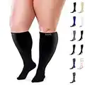 BAMS Plus Size Compression Socks Wide Calf for Women Men XXL XXXL - Graduated Bamboo Knee-High Support Reduce Swelling