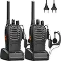 Baofeng Funkgerät Walkie Talkie PMR446 Zwei-Wege-Radio Professionell 16 Kanäle Gegensprechanlage 2 Stücke Wiederaufladbarer Sende-und Empfangsgerät Set mit Kopfhörern und LED-Licht