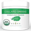 KOYAH - Organic Freeze-Dried Collard Greens Powder (Equivalent to 15 Cups Fresh): USA Grown, Whole-Leaf Powder