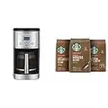 Cuisinart DCC-3200P1 Drip Coffee Machine, Stainless Steel 0.24L & Starbucks Medium Roast Ground Coffee, 3 Bags