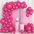 Globos Rosa, 106 Piezas 5 10 12 18inch Hot Pink Fuchsia Balloon Arch Garland Kit with Balloon Ribbon for Girls Women Deco Birthday Party Wedding Valentine's Day Bridal Shower Engagement Decorations