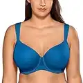 AISILIN Women's Plus Size Bras T-Shirt Lightly Lined Full Coverage Comfort Wide Strap Shadow Blue 42C