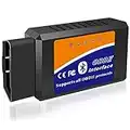 OBD2 Bluetooth Scanner Code Reader Reset for Android Windows, Auto Car Diagnostic Scan Tool OBDII Adapter for Check Engine Light for Torque, OBD Fusion, Car Scanner App