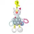 Fehn 055368 - Gatto Activity con Morsetto Color Friends – Giocattolo da afferrare e Scoprire per Neonati e Bambini a Partire da 0 Mesi – Stimola Il Senso del Tatto – Dimensioni: 30 cm, Multicolore