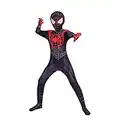 Diudiul Spiderman Costume De Cosplay Costume De Costume pour Enfant (Noir, 110-120)