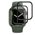 RIIMUHIR Verre Trempé pour Apple Watch Series 7 45mm, Protecteur D'écran, 9H Dureté, Anti-Rayures, sans Bulles, 3D Full Coverage, Protection Écran pour Apple Watch Series 7 45mm, 2 Pièces