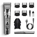 SUPRENT™ Cordless Rechargeable Hair Clippers for Men, Waterproof Hair Trimmer with Adjustable Speeds and Lengths, Removable Ceramic Titanium Blade, All-In-One Hair Cutting Kit