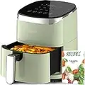 Fabuletta Freidora sin Aceite Inteligente 4L, 75-230℃, 1680W freidora aire caliente, 9 Programas, Cesta Antiadherente, Temperatura y Tiempo Regulable, Air Fryer saludable para 2-4 personas (Green)