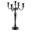 Gräfenstayn Candelabro portacandele 1, 3 o 5 Bracci - Varie Misure - candelabro Color Argento, Nero, Bianco od Oro (M, Nero)