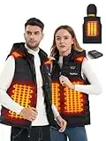 TAJARLY Heated Vest for Men Women,Heated Gilet with QC 3.0 14400mAH Battery,3 Heating Setting Heated Jacket with usb Electric Thermal Body Warmer for Outdoor Camping Hiking Hunting