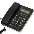 Corded Landline Phones for Home/Hotel/Office, Desk Corded Telephone with Display and Adjustable Volume, Support Music on Hold, Speakerphone, DND and Calculator Function