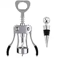 SUFUS Wing Corkscrew Red Wine Beer Bottle Opener, Best Luxury Waiter Corkscrew with Bottle Stopper for Wine Enthusiast Waiters