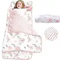 Nap Mat- Toddler Nap Mat with Pillow & Fleece Blanket- 55''*23''*2'' Nap Mat for Toddlers- Nap Mats for Preschool, Daycare