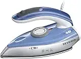 SEVERIN Travel STEAM Iron BA 3234 / Silver - Blue, 1000W, 50ml Water Tank and Foldable Handle