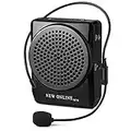 N74 Black Waistband Voice Amplifier Microphone Speaker Voice Amplifier 15watts Portable for Teachers, Coaches, Tour Guides, Presentations, Costumes, Etc. Built-in Rechargeable Lithium-ion Battery, Music Play Function Supports USB TF Card