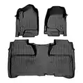 MAXFLOORMAT SMARTCOVERAGE - Alfombrillas prémium para 2 filas de asiento, negro, para Silverado/Sierra 1500 Crew Cab de 2014-2018/2500/3500 HD Crew Cab de 2015-2018