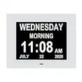 [2022 Newest] Dementia Clock Digital Day Calendar Clock with 8 Alarm Reminders,Extra Large Non-Abbreviated Date Day of Week Clock for Seniors,Vision Impaired, Elderly, Memory Loss,Alzheimers