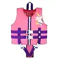 Wenlia Kinder Schwimmweste, Jungen Mädchen Kleinkind Schwimmjacke Float Weste Schwimmen Jacke mit Einstellbare Sicherheits Straps Alter 3-8 Jahre / 29-57KG (Rosa, M(5-6 Jahre))