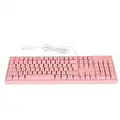 Garsentx Clavier de Jeu, 104 Touches Clavier de Jeu Ergonomique Filaire avec Touches PBT pour Ordinateur Portable PC.(Rose)