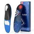 Plantar Fasciitis Pain Relief Feet Insoles Orthotics Arch Support Insoles with Motion Control Shoe Inserts Work Boot Flat Feet Comfortable for Men and Women Improve Balance, M